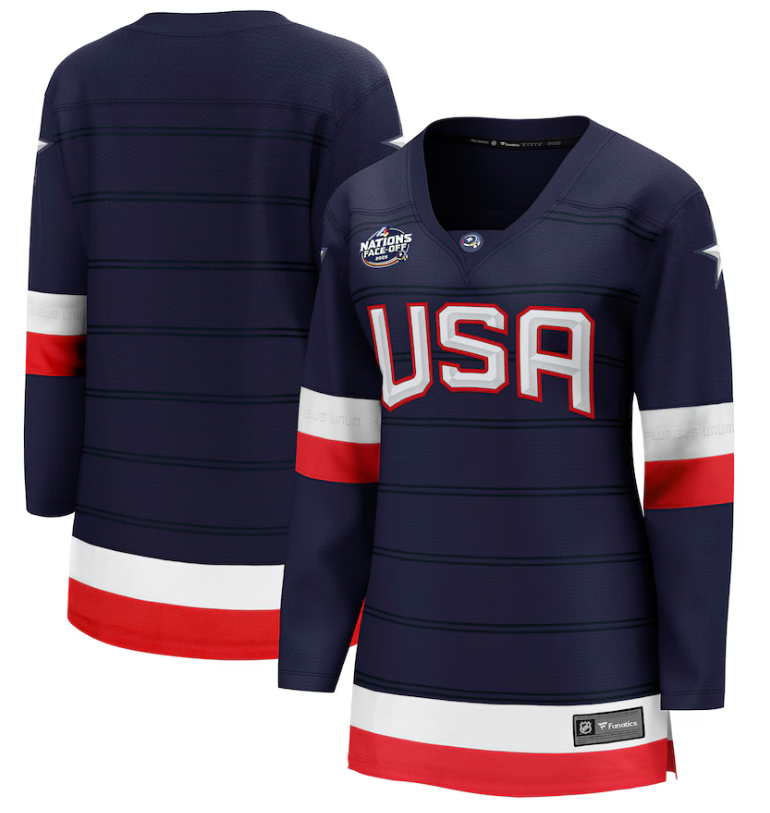Men USA Fanatics Navy blue 2025 #4 Nations Face Off Breakaway NHL Jersey